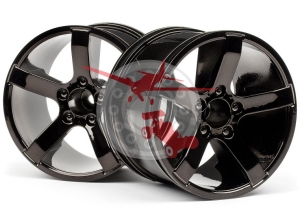 Wheels Black Chrome 81mm 14mm Hex 2 Pcs. (HPI 101309)