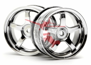 Deep Rim 5 Spoke Wheel 26mm Chrome 2 Pcs. (HPI 3827)