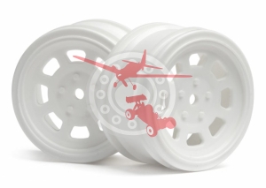 Vintage Stock Car Wheel 26mm White 2 Pcs. (HPI 3855)