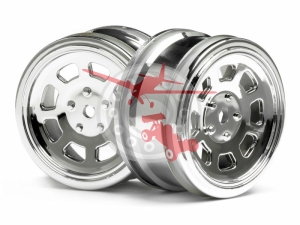 Vintage Stock Car Wheel 26mm Chrome 2 Pcs. (HPI 3857)
